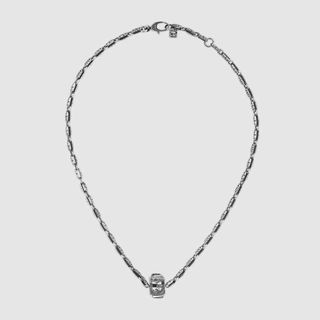 Gucci + Necklace With Square G Cube in Silver
