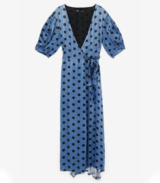 Zara + Polka-Dot Wrap Dress
