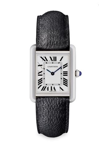 Cartier + Tank Solo Small Stainless Steel & Leather Strap Watch