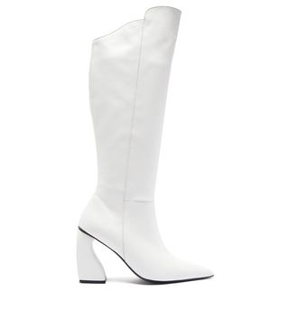 Marques'Almeida + Point Toe Leather Knee High Boots