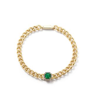 Jemma Wynne + Toujours Emerald and Diamond Solitaire Bracelet