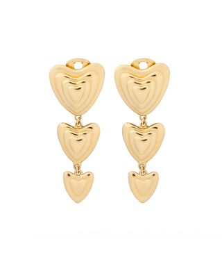 Escada + Gold-Tone Heart Drop Earrings