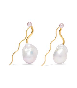 Pernille Lauridsen + Amphitrie Gold-Plated Pearl Earrings