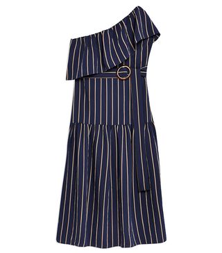 Topshop + SICILY Stripe One Shoulder Midi Dress