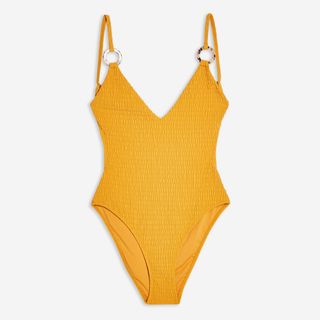 Topshop + Shirred Swimsuit
