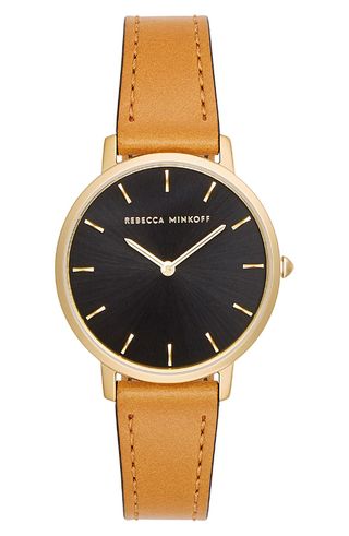 Rebecca Minkoff + Major Leather Strap Watch