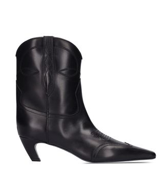 Khaite + 50mm Dallas Leather Ankle Boots