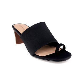 Who What Wear + Ruth Toe Ring Wood Heeled Pumps in Black