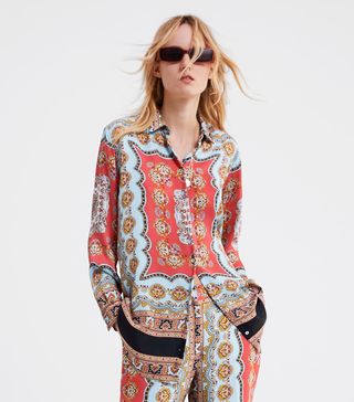 Zara + Printed Blouse