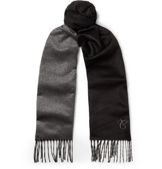 Canali + Two-Tone Silk And Cashmere-Blend Scarf