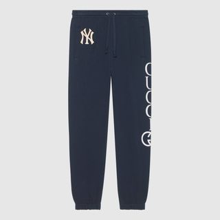 Gucci + Men's Jogging Pant with NY Yankees Patch Blue