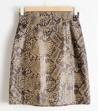 & Other Stories + High-Waisted Leather Skirt