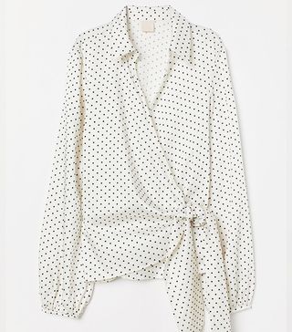 H&M + Wrapover Blouse With Ties
