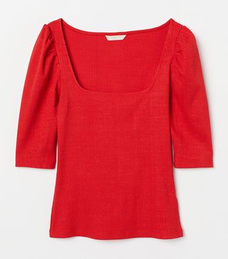 H&M + Ribbed jersey top