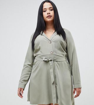 ASOS Curve + Mini Shirt Dress With Buttons