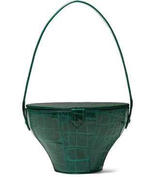 Staud + Alice Croc-Effect Leather Tote