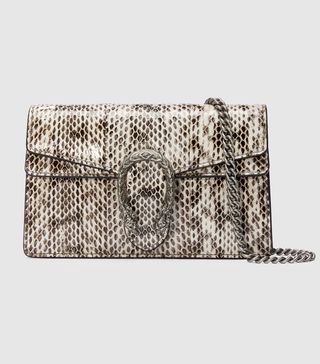 Gucci + Dionysus Super Mini Snakeskin Bag Grey