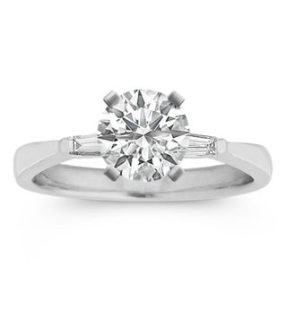 Shane Co. + Three-Stone Baguette Diamond Engagement Ring