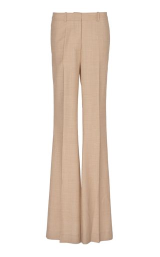 Victoria Beckham + Flared High-Rise Wool Trousers