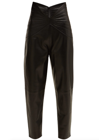 Attico + Butterfly-Waist Leather Trousers
