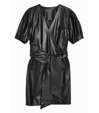 Topshop + Leather Wrap Mini Dress by Boutique