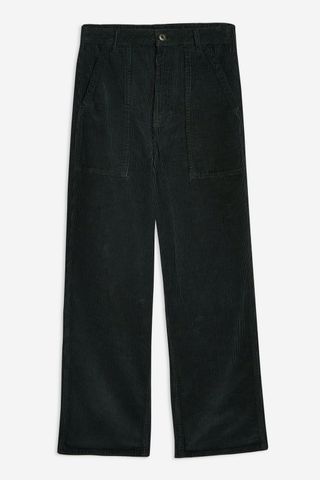 Topshop + High Waisted Corduroy Trousers