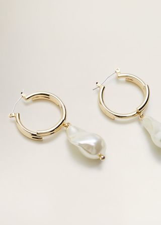Mango + Pearl Hoop Earrings