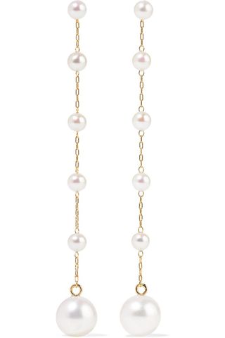 Mizuki + 14-Karat Gold Pearl Earrings