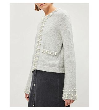 Maje + Embellished Knitted Cardigan