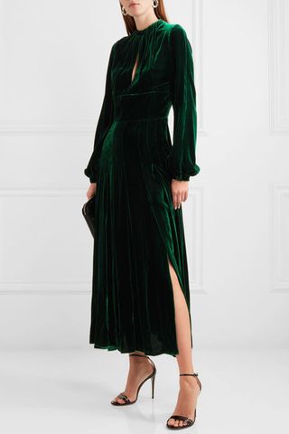 Raquel Diniz + Alma Silk-Velvet Midi Dress