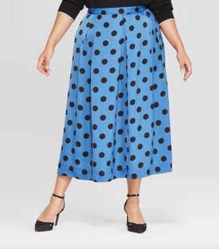 Who What Wear Collection + Polka Dot Birdcage Midi Skirt