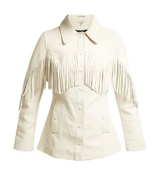 Ganni + Angela Fringed Leather Jacket