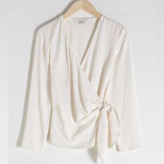 & Other Stories + Side Tie Satin Blouse