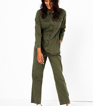 Marks and Spencer + Cotton Blend Utility Waisted Jumpsuit