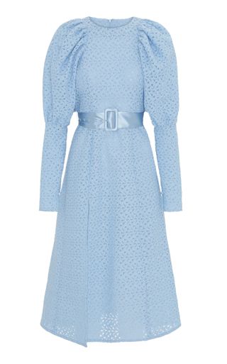 Rotate Birger Christensen + Belted Lace Midi Dress