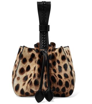 Alaïa + Leather-Trimmed Leopard-Print Bag