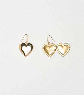 Bagatiba + Heart Locket Drop Earrings