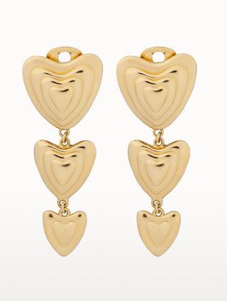 Escada + Gold-Tone Heart Drop Earrings