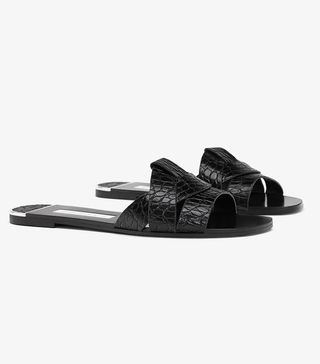 Zara + Animal Embossed Leather Slides