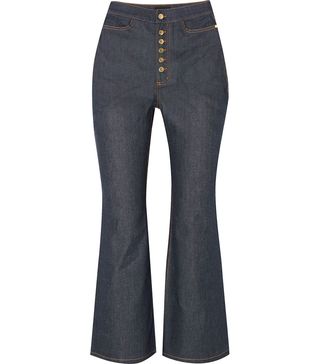Ellery + Pyramid Cropped High-Rise Flared Jeans