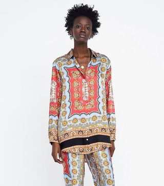Zara + Printed Blouse