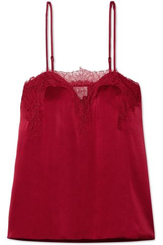Cami NYC + The Sweetheart Lace-Trimmed Silk-Charmeuse Camisole