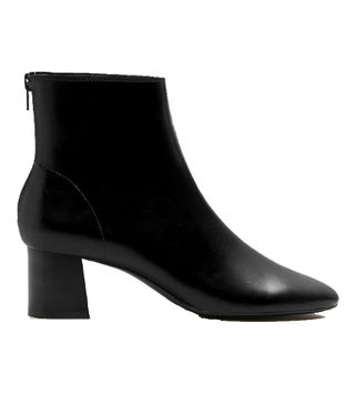 Mango + Heel Leather Ankle Boot