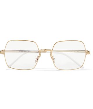 Cutler and Gross + Square-Frame Gold-Tone Optical Glasses