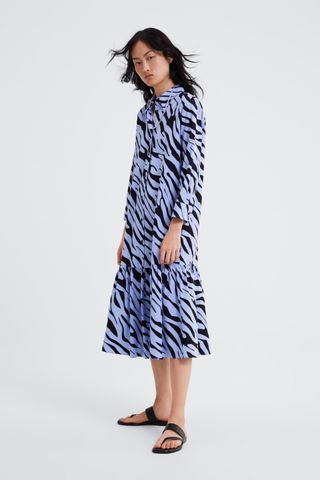 Zara + Leopard Print Shirt Dress