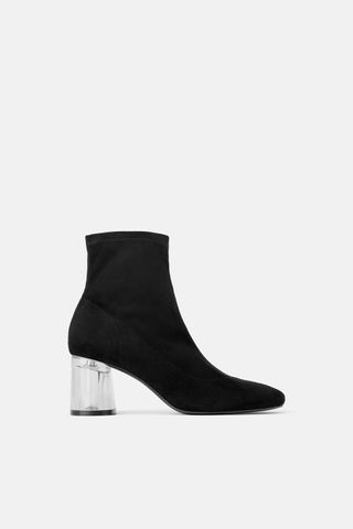 Zara + Methacrylate Heel Stretch Ankle Boots