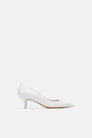 Zara + Mid-Height Heeled Leather Shoes