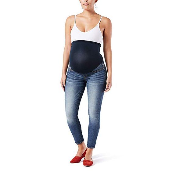 Maternity skinny scratch denim pant