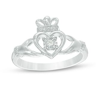 Zales + 1/20 CT. Diamond Solitaire Claddagh Promise Ring
