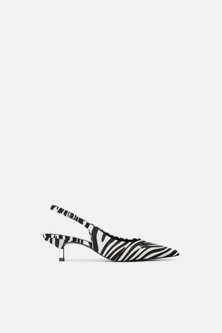 Zara + Animal Print Slingback Heels